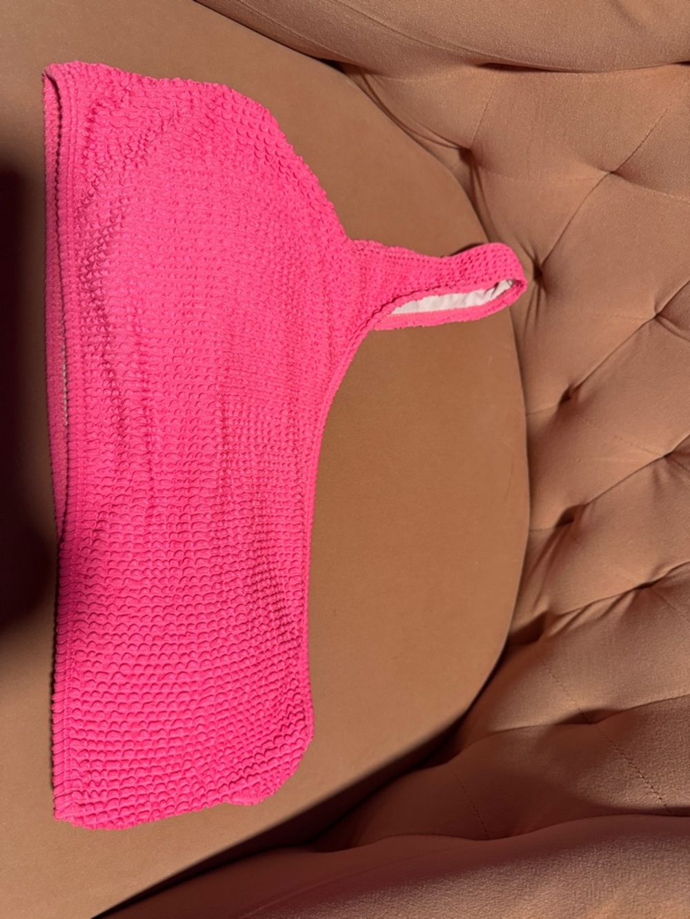 Bright Hot Pink Textured Bandeau Top